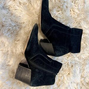 Size 7 Lucky Brand Black Suede Ankle Boots